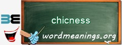 WordMeaning blackboard for chicness